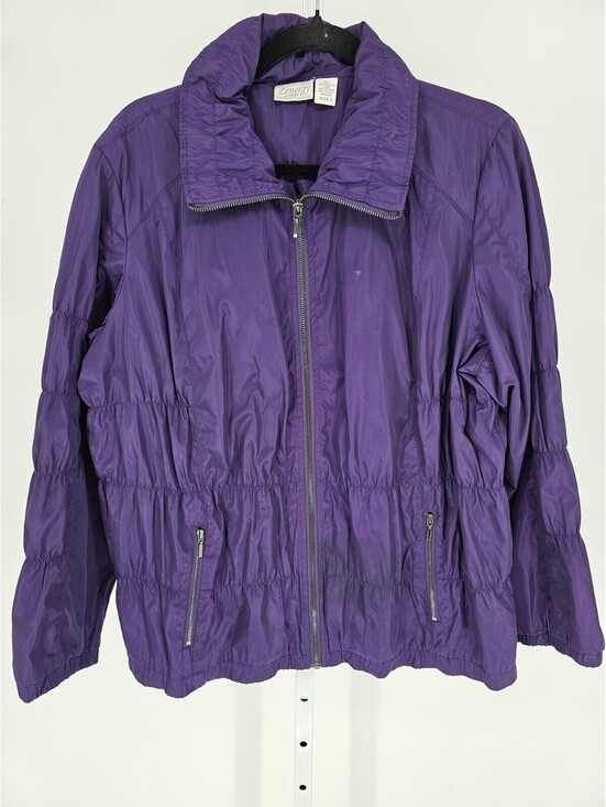 Chico's Jackets & Blazers - Chico's Zenergy Womens Sz 3 (US XL) purple ruched lightweight jacket Outdoor